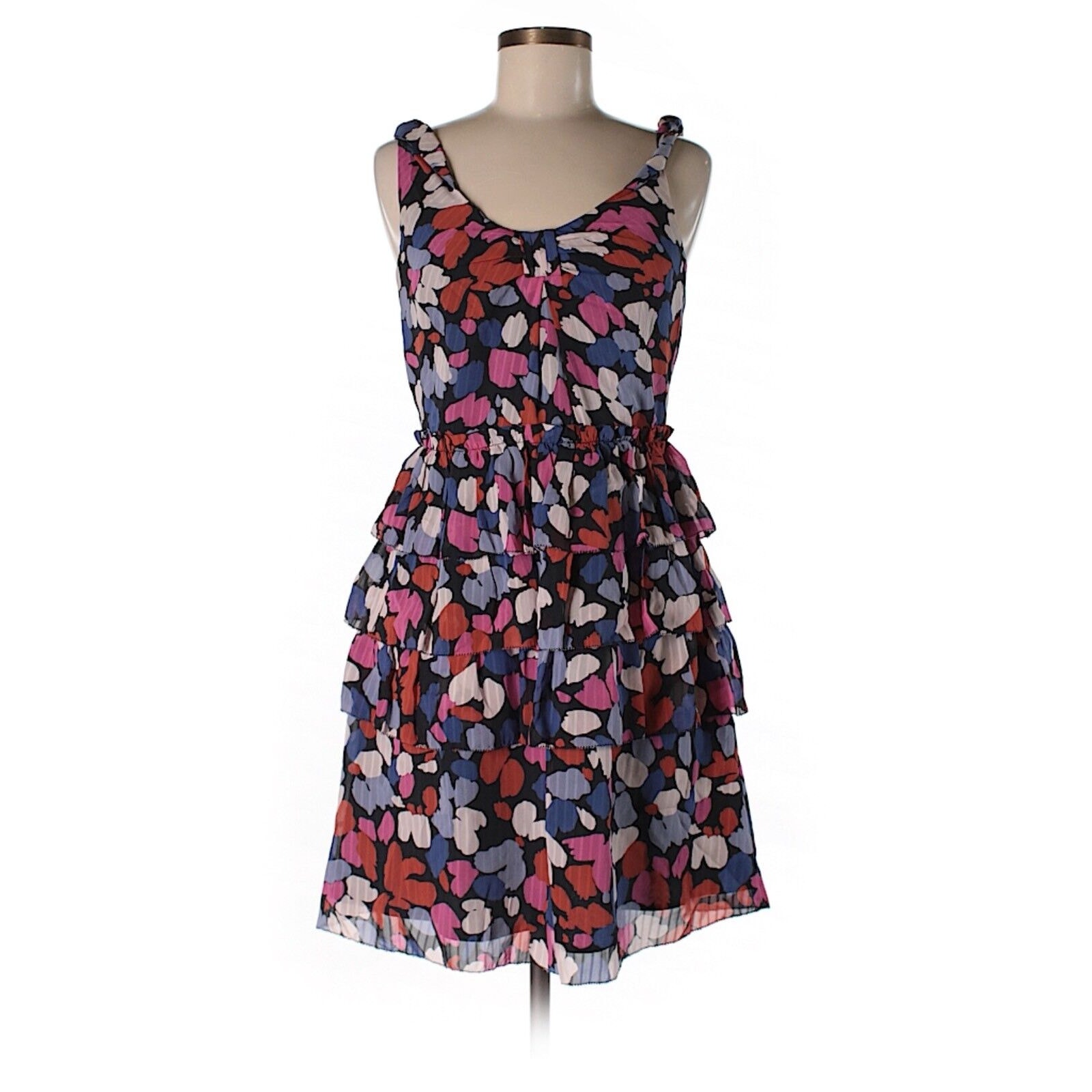 Marc By Marc Jacobs Red Print Sleeveless Silk Ruffle Dress New Nwt! Size 6
